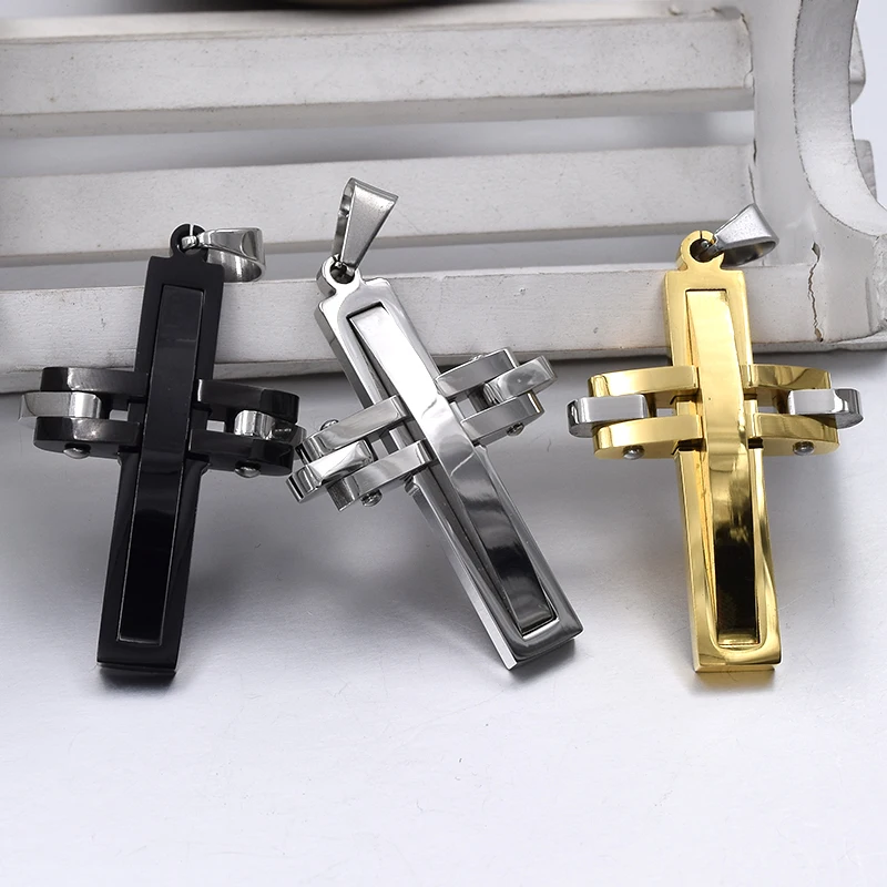 GOKADIMA Fashion 2025 Cross Necklace for Men Women Pendants & Necklaces Stainless Steel Charm Jewelry Crucifix Necklace