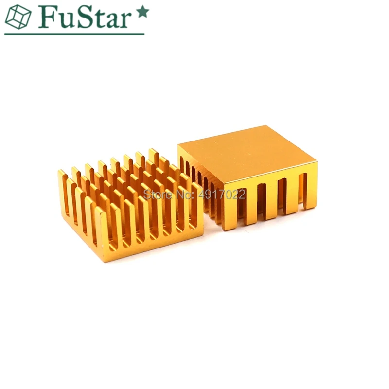 Disipador térmico de aluminio para radiador LED, aleta de refrigeración, 10 piezas, dorado, 20x20x10mm, 20x20x10mm, Chip IC