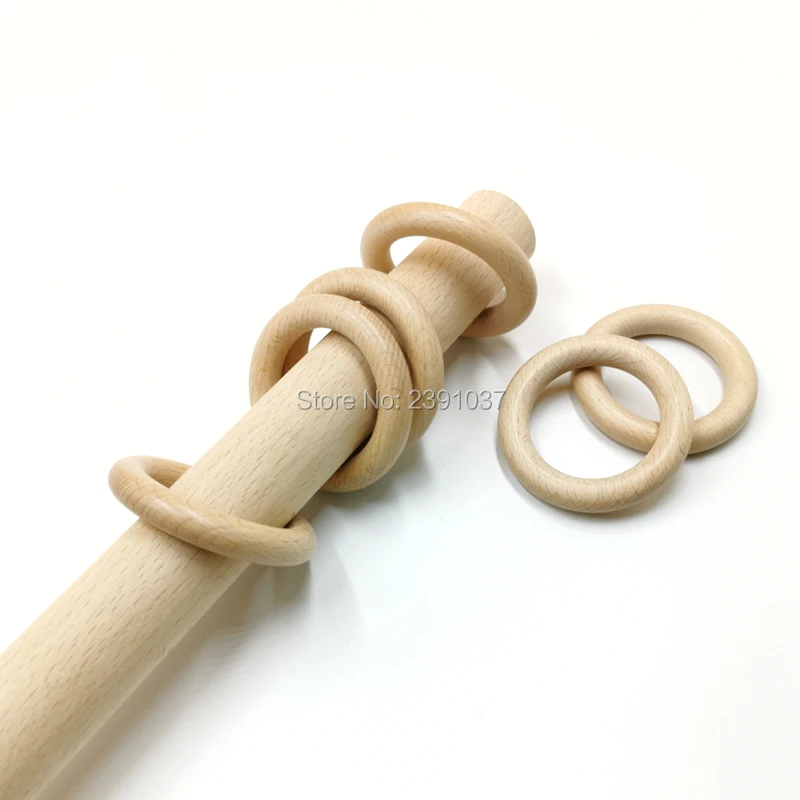 

Natural Beech Wood Roman Rod, Circle Rings, Surface, Wax Finish, Home Stay,Hotel,Villa, France, Netherlands