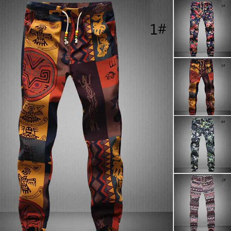 

Mens Spring Autumn Drawstring Gecko Floral Pattern Narrow Feet Jogger Pencil Trousers Sweatpants Casual Fashion