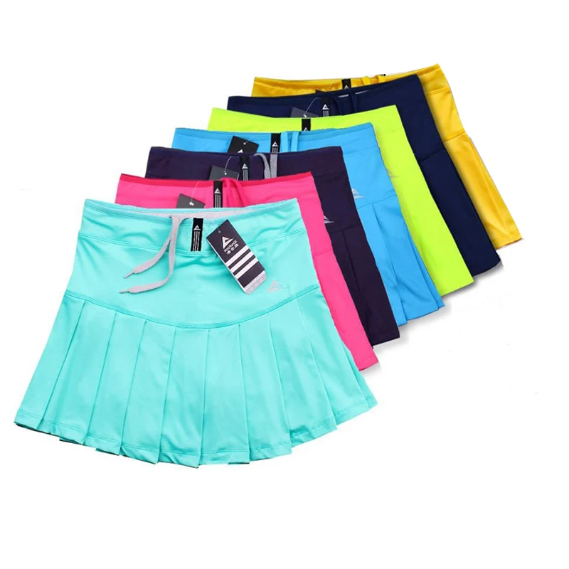 Women Skort Quick Dry Sport Badminton Pantskirt Wear Skirt Pleated Pants Pocket Tennis Skirt Cheerleaders Clothing