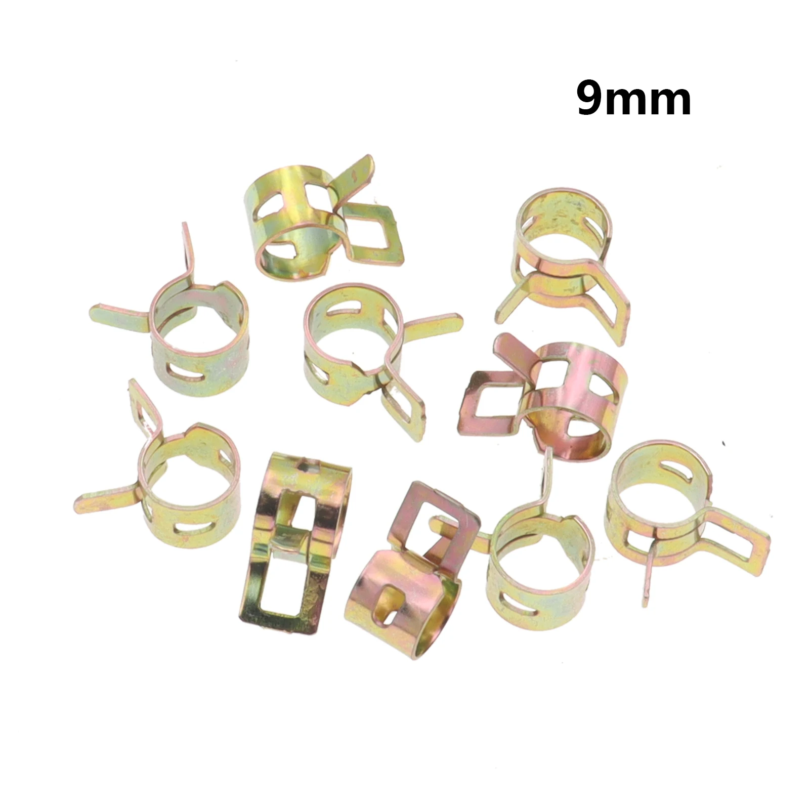 10pcs 8mm 9mm 10mm 11mm 12mm Spring Fuel Oil Water CPU Hose Clip Pipe Tube for Band Clamp Metal Fastener Assortment Kit