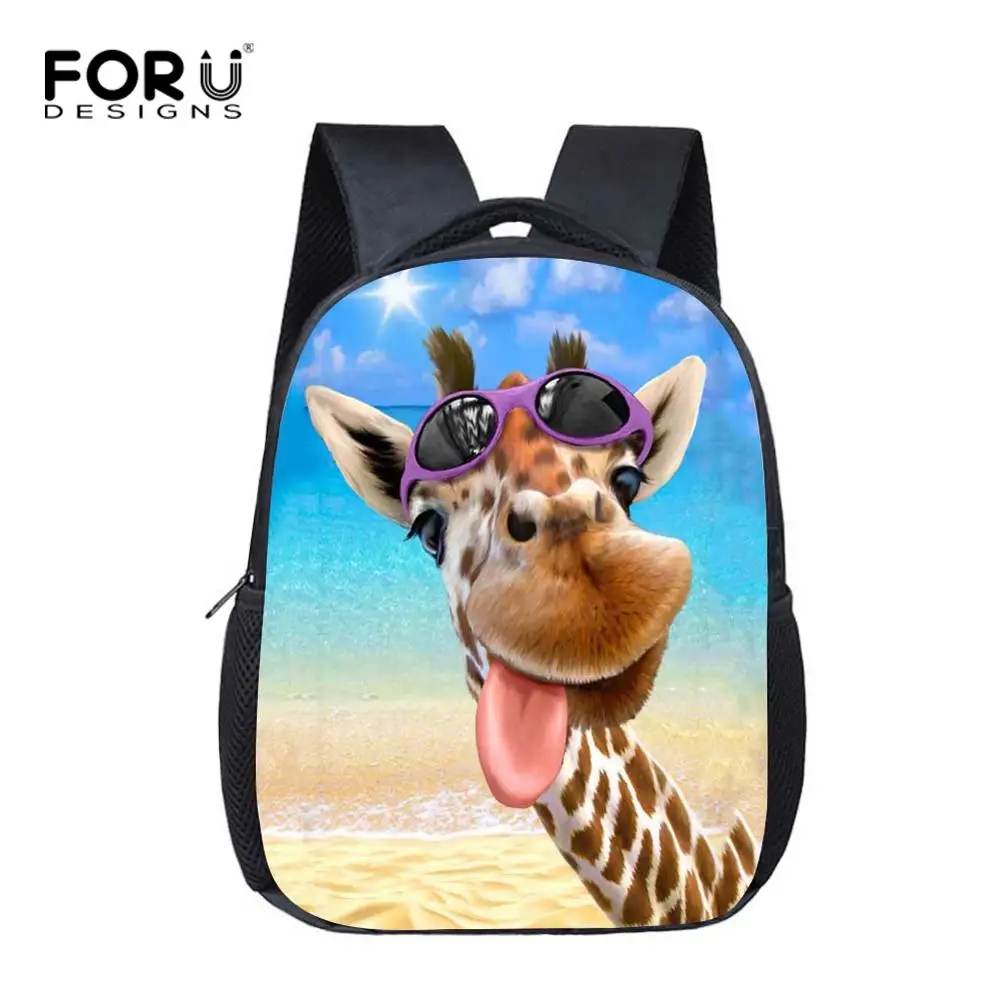 

FORUDESIGNS Children School Bags for Little Boys Girls Printing Giraffe Backpacks Book Bag Kids Kindergarten Bag mochila escolar