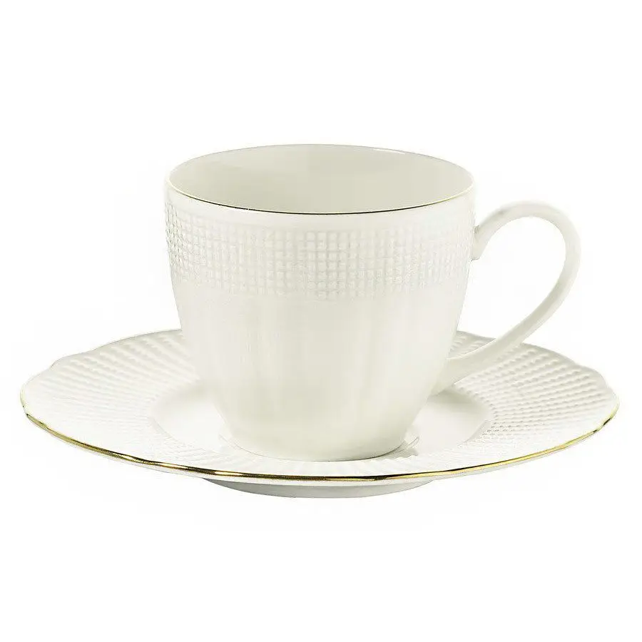 DOLBOVI Kutahya Has Porcelain Bone İlay Gold Fishnet 12 Piece coffee cup Pad mug кружка coffee cup cup