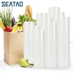 SEATAO Food vacuum sealer Storage saver bags Vacuum Plastic rolls 3 size Bags For Kitchen Vacuum Sealer to keep food fresh