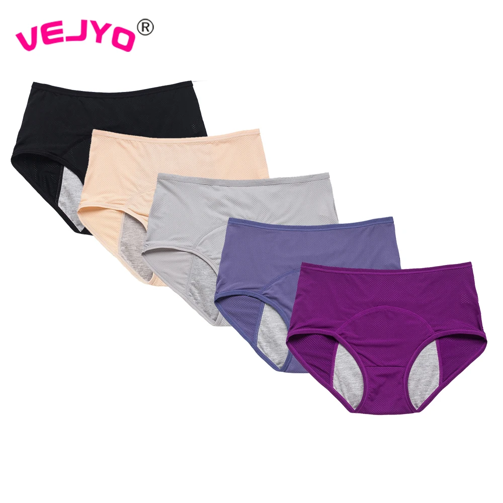 

5Pcs Leak Proof Menstrual Period Panties Women Teens Underwear Physiological Pant Cotton Crotch Seamless Female Briefs Plus Size