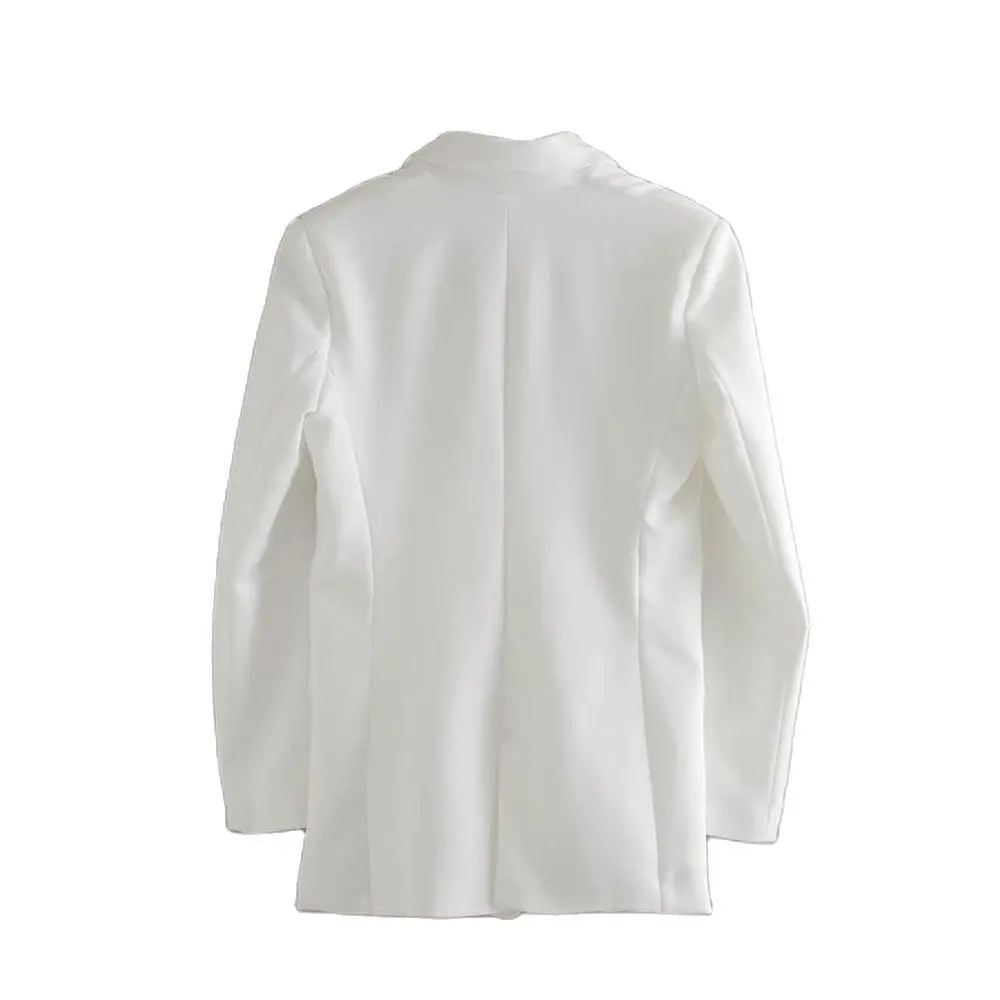 XNWMNZ-Blazer Croisé Blanc pour Femme, Veste de Costume Formel avec Ourlet Arrière, 2020