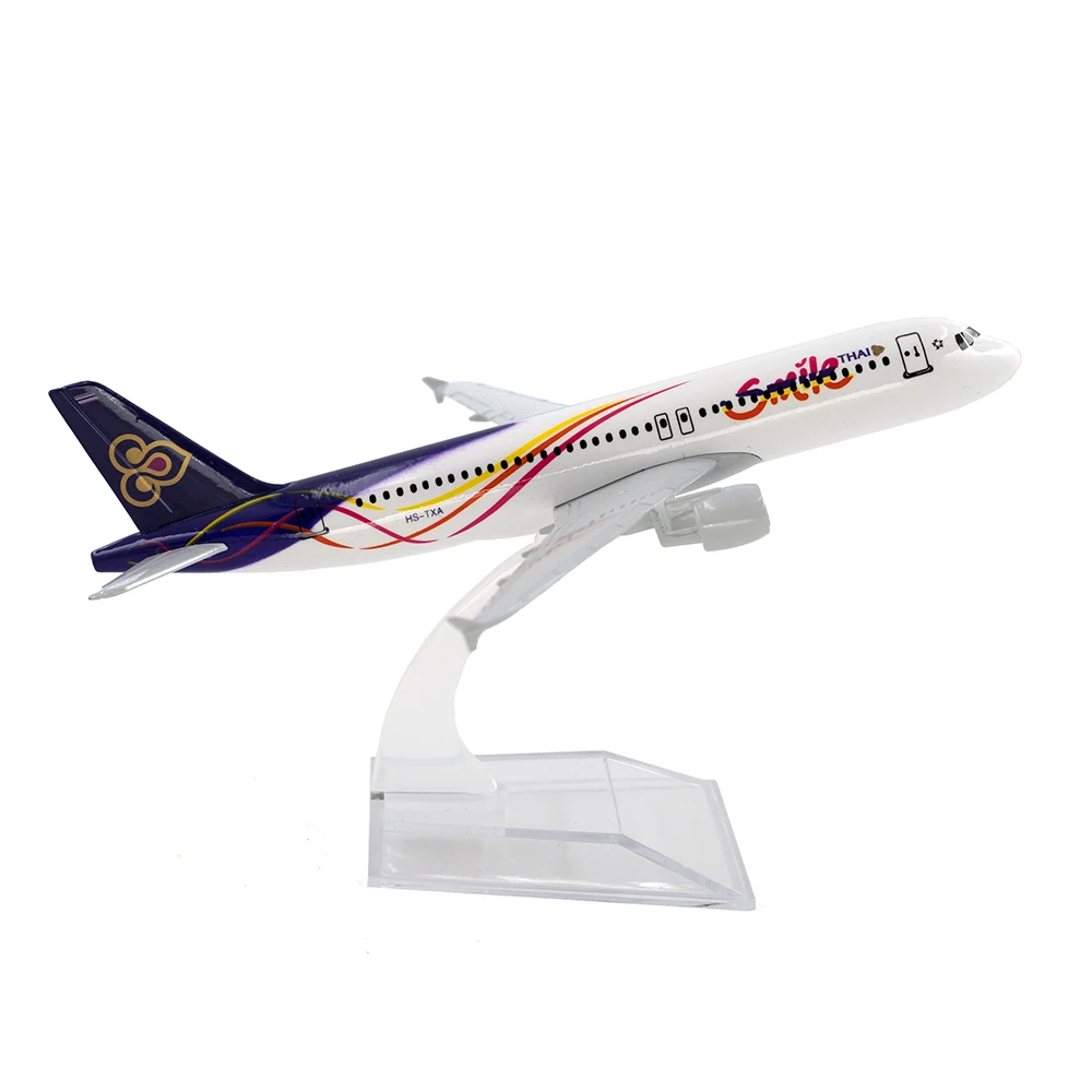 1/400 Scale Alloy Aircraft Airbus a320 THAI Smile 16cm Plane Model Children Kids Gift for Collection Desk Decoration