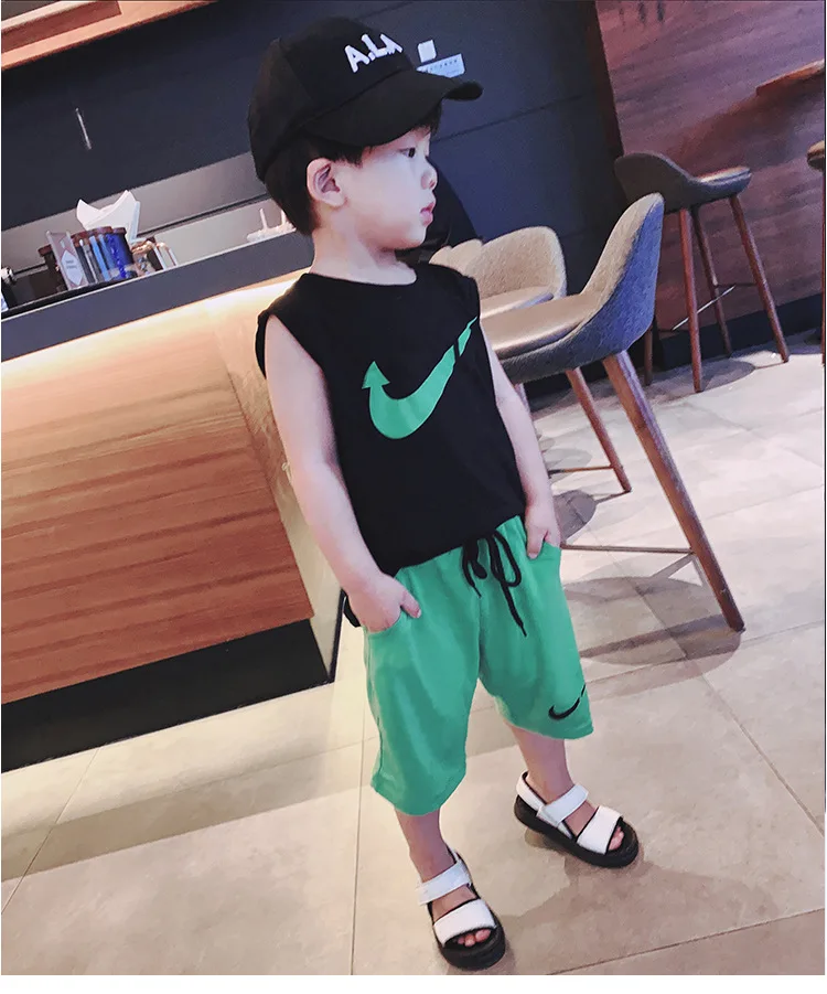 

Boys Summer Clothing Sets Sports Suits Kids Casual Cotton Vest Shorts 2pcs Tracksuits For Baby Boy Children Outfits Teens 1-9Y