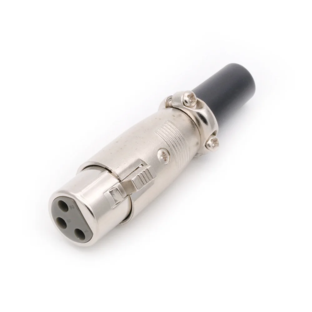 1pc/lot 3Pin XLR Male and Female Microphone Audio Cable Plug Connectors Metal Cannon Cable Plug Terminals
