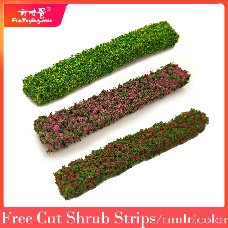 2PCS Shrub Strips Green Sand Table Miniature Model Simulation DIY Materials Grass Fence For Outdoor Indoor Building Diorama