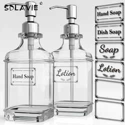 High Quality 300/550Ml Soap Dispenser Antique Thick Clear Glass Hand Soap Dispenser Stainless Steel Pump Bathroom Bottles Tool