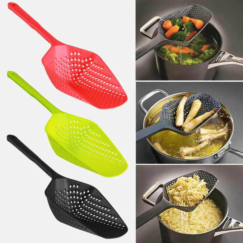 

Large Nylon Filter Spoon Colander Kitchen Accessories Gadget Drain Vegetable Water Kitchenware Cooking Kichen Strainer Black