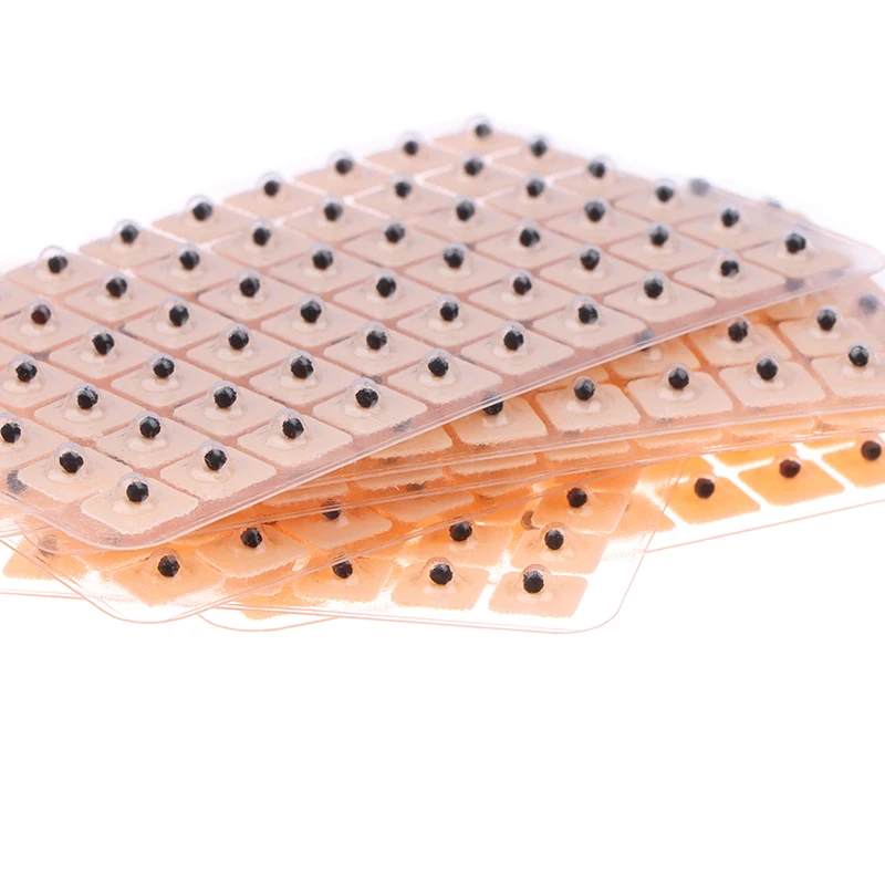 600pcs/10 fogli Relax Orecchie Adesivi Terapia Ago Patch Auricolare Auricoloterapia Vaccaria Orecchio Massaggio di Cura di Sticker