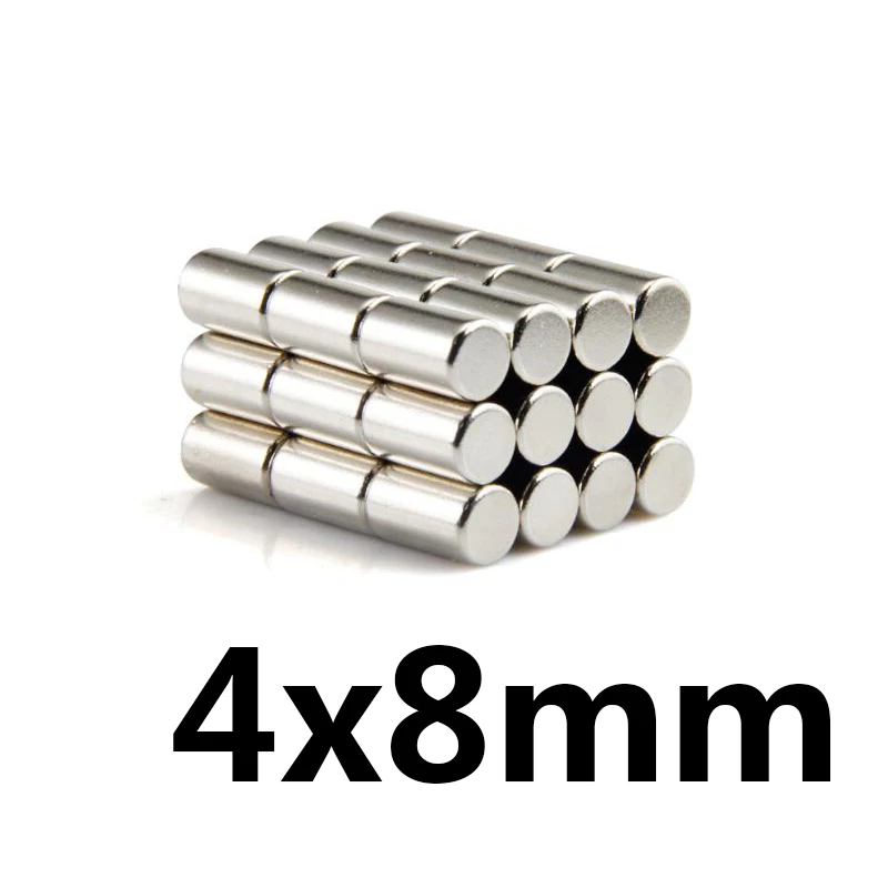 20/50/100pcs 4x8 mm Search Minor Diameter Magnet 4mmX8mm Bulk Small Round Magnets 4x8mm Neodymium Disc Magnets 4*8 mm