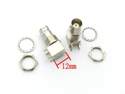 Adattatore RF per montaggio su PCB ad angolo retto con paratia femmina BNC in rame da 2 pezzi 50ohm/75ohm