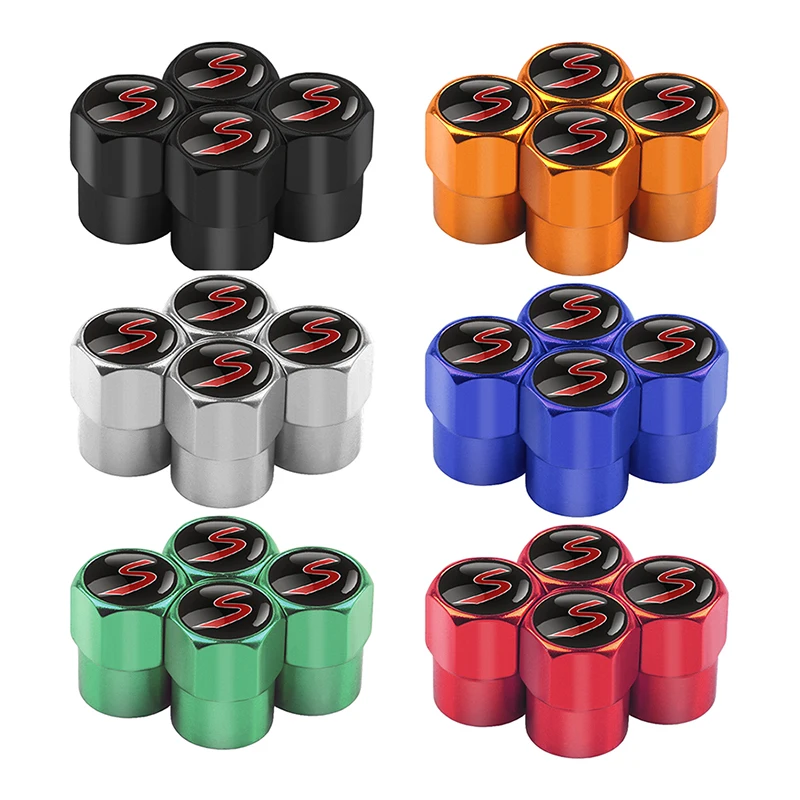 4pcs Car-Styling S Emblem Badge Wheel Tire Valve Stem Caps for Mini BMW Cooper R50 R52 R53 R56 R57 R58 R60 Auto Tyre Accessories