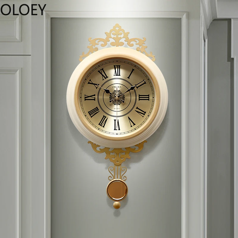 Gold Luxury Swing Wall Clock Metal Home Decor 3d Art Living Room Silent Wall Clocks Large Mechanism Wall Clock Modern Design Hot