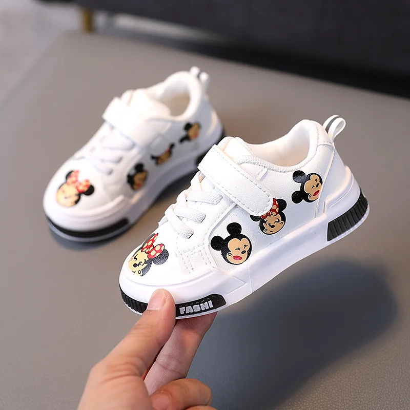 Disney autumn new Minnie Mickey casual shoes fashion girl baby breathable soft sole children\'s sneakers