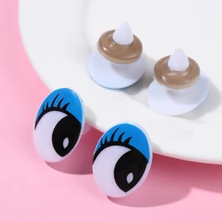 10Pairs Oval Blue Safety Plastic Eyes Toy Puppets Dolls Eyes DIY With Washers Stuffed Animal Eye Dolls Safety Eyes Cartoon Style