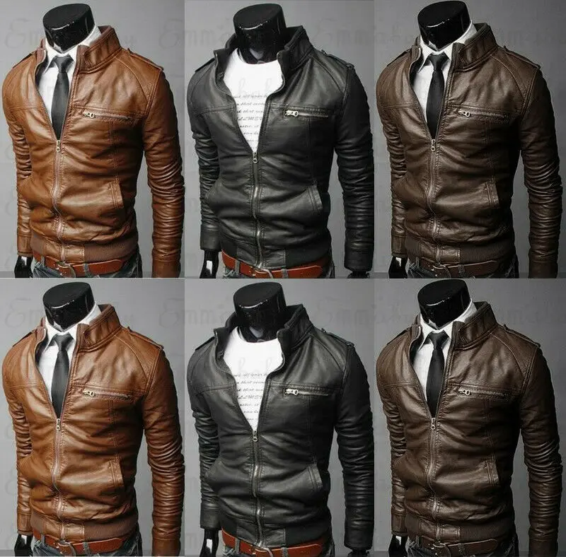 

UK Men Vintage Biker Retro 1 Motorcycle Cafe Racer Distressed Leather Jacket