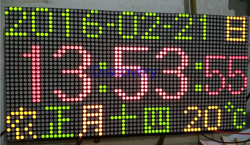 Gps serviço de tempo por satélite ntp serviço de tempo relógio 32x64 two-color dot matriz de voz cronometragem calendário perpétuo cartão de controle