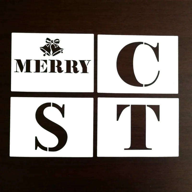 

10pc Merry Christmas Stencil DIY Wall Layering Painting Template Decoration Scrapbooking Embossing Album Supplies