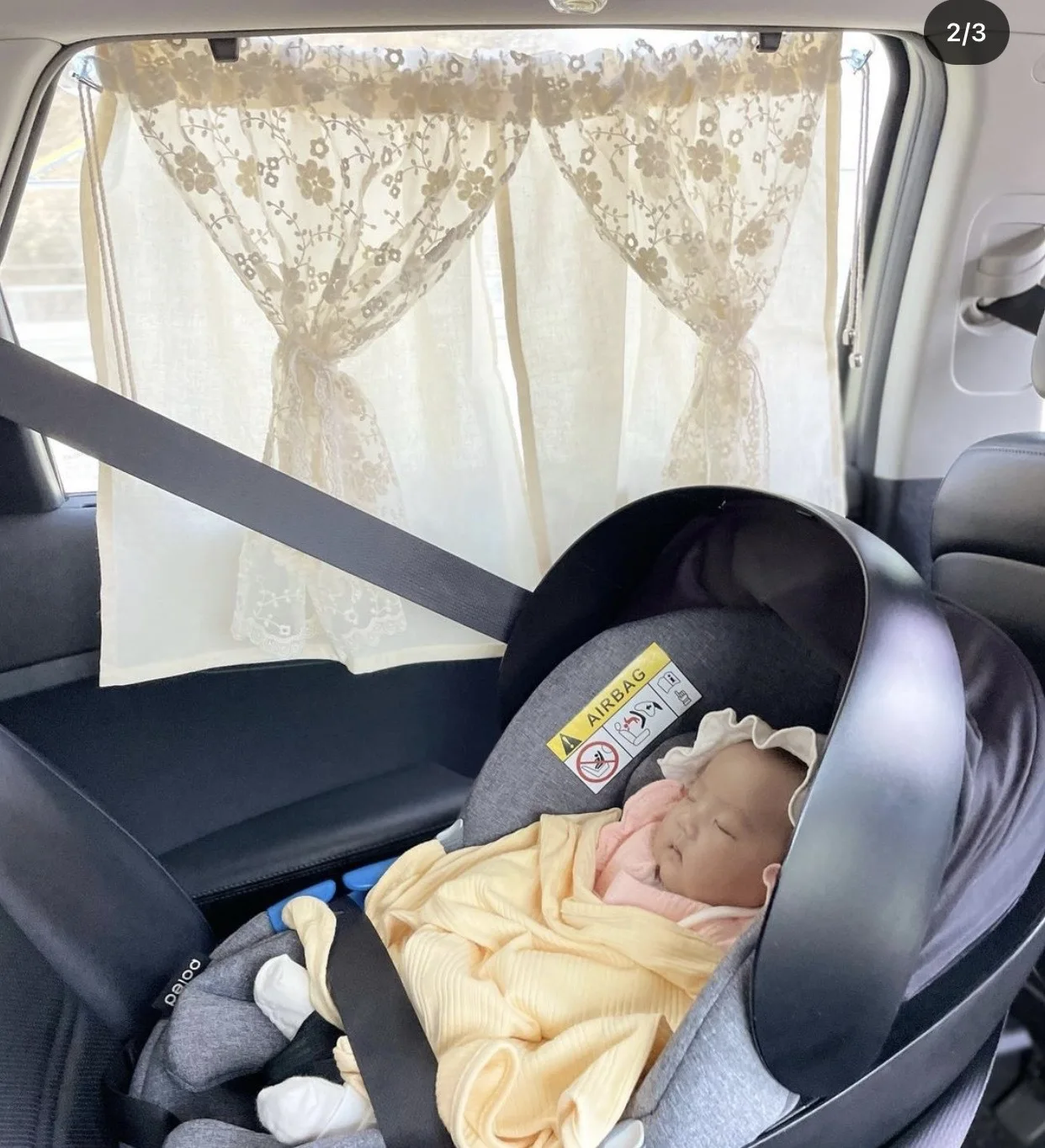 White Lace Sheer Curtains Embroidered Princess Tulle Drapes for Car Double Layer Cars Window Screening Panels With Suction Cups