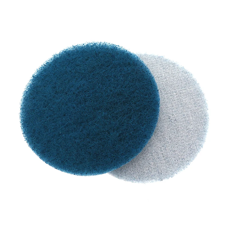 Blue Color 4-inch Power Scrub Pads for Drill Polish Scouring Pad Hook & Loop Car Cleaning