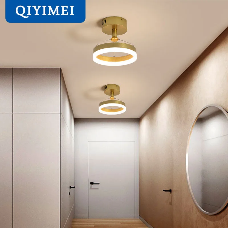 

Modern Led Chandeliers For Indoor Corridor Aisle Lights Coffee Gold Minimal Lighting personality Lustre Lamps Luminaria QIYIMEI