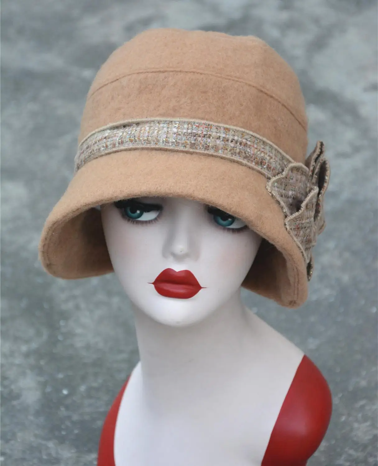 Warm and Soft Winter Women Church Hat with High quality Wool Felt Fedora Cloche Hat Cap A374