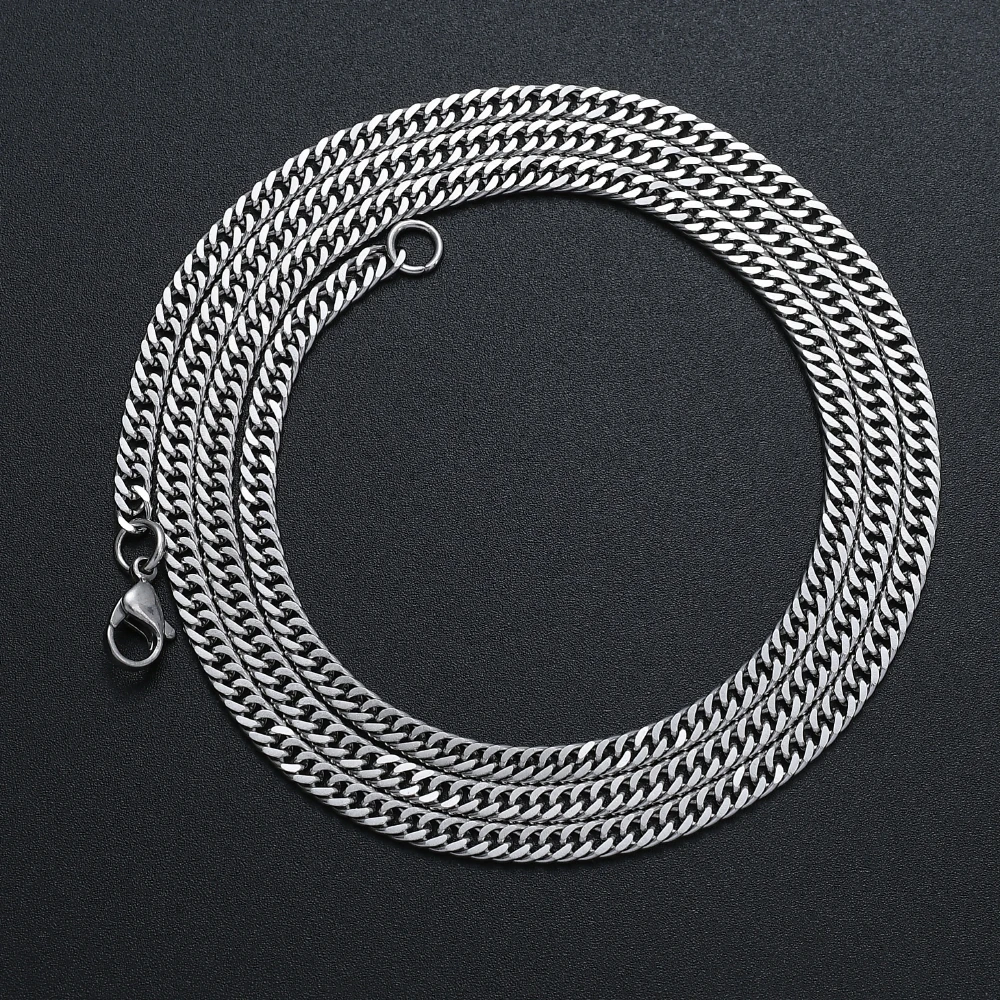 Wholesale Price Width 4MM 316L Stainless Steel Chain Necklace Fashion Men Link Necklace Hip Hop Rock Jewelry drop shipping