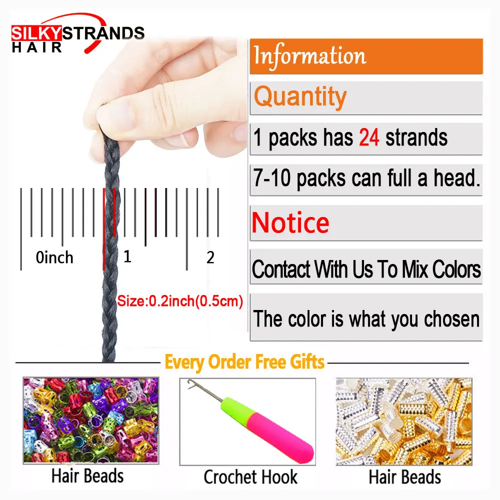 20 Color Crochet Hair Ombre Box Braids 24 Inch Zizi Braiding Hair Pre Stretched Synthetic Hair Extension For Braids Women