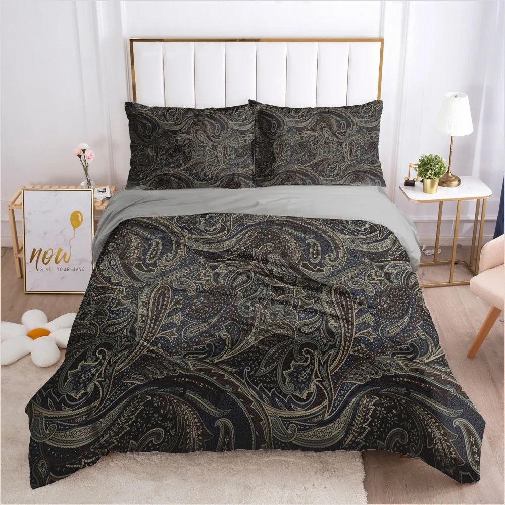 3D Bedding Sets Camel Duvet Covers Pillowcase Quilt Cover Set Comforter Case Bed Linens King Queen Full Single Paisley Design