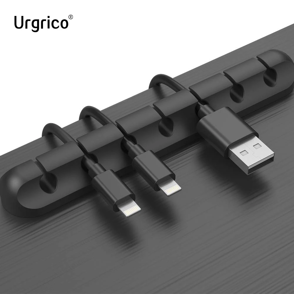 Urgrico Organizer kabli USB Silikonowy elastyczny uchwyt na kable Zarządzanie kablami Klipsy Uchwyt Nawijarka kabli Do wszystkich kabli urządzeń Samochód