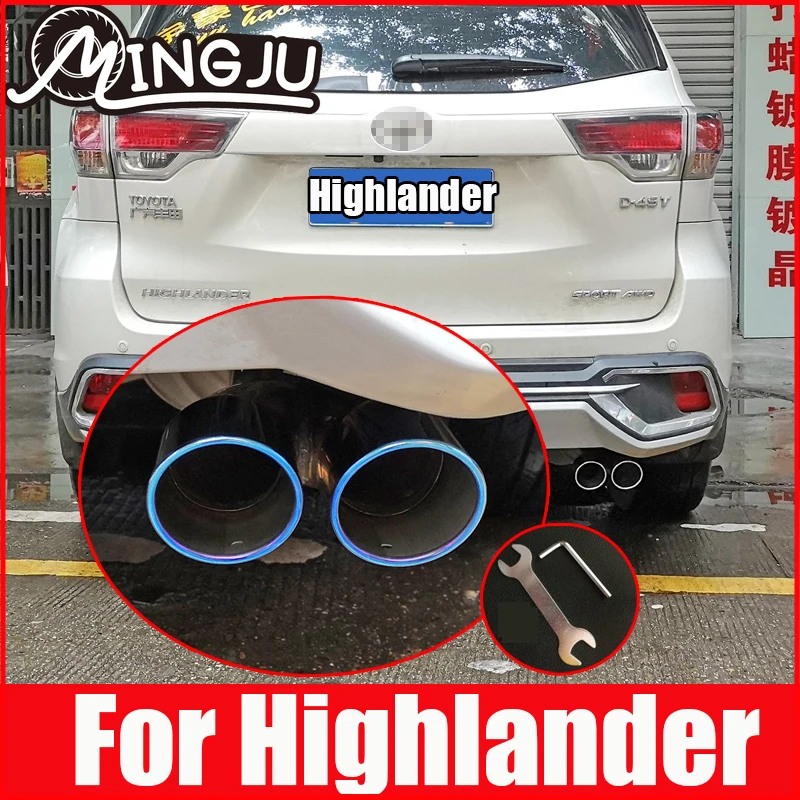 

Car stainless steel exhaust pipe muffler for Toyota Highlander KLUGER U5 2015 2016 2017 2018 2019 2020 Car Accessories