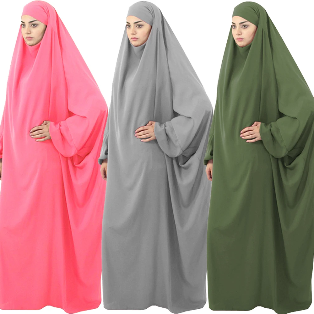 

Muslim Women Khimar Full Cover Hooded Abaya Long Maxi Dress Islamic Prayer Robe Kaftan Umrah Eid Ramadan Worship Service