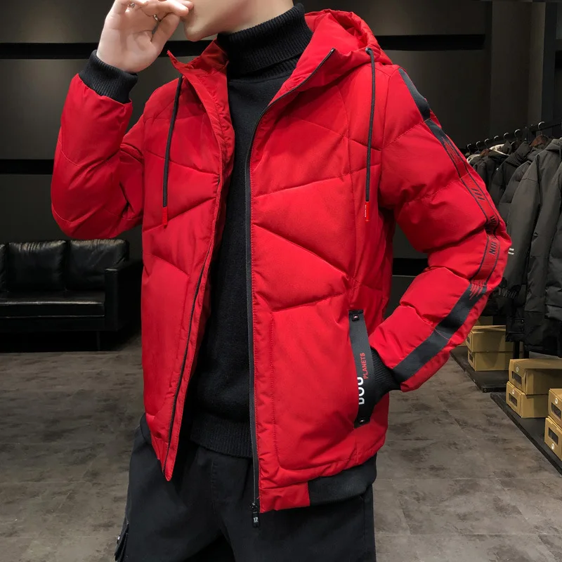 Men New Parka Cotton Padded Casual Streetwear Winter Jacket Coat Male Warm Jacket Solid Hooded Zipper Thick Coat Parkas Hommes