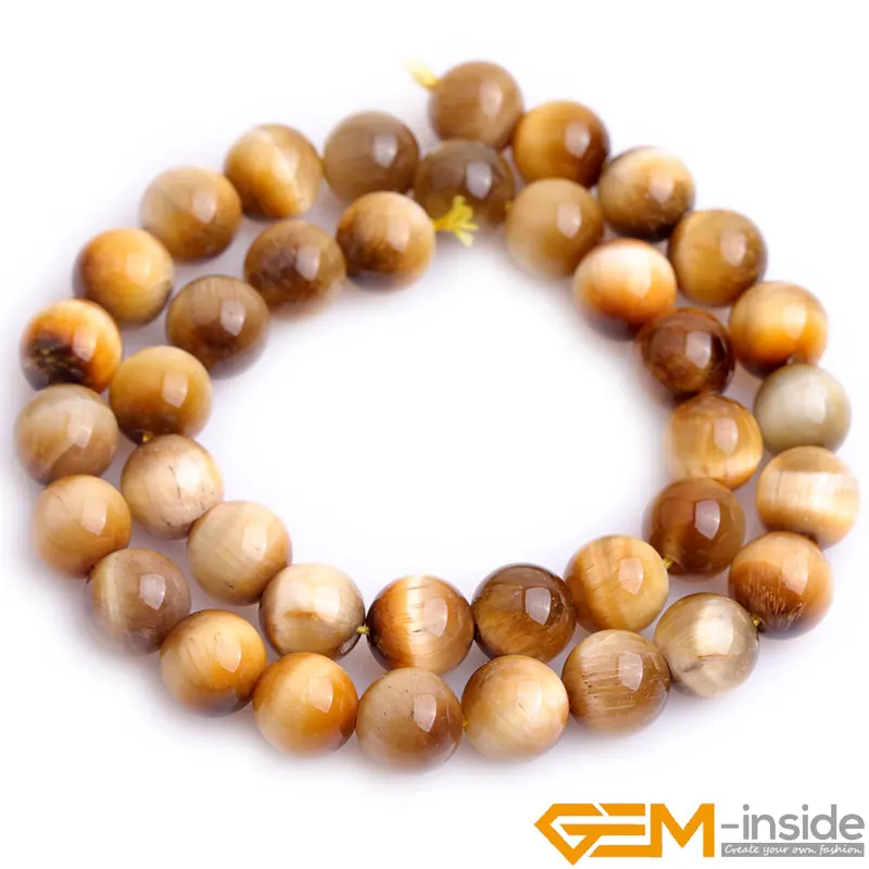 Natural Gold Tiger Eye Round Stone Beads For Jewelry Making Strand 15 Inches DIY Bracelet Necklace Loose 6/8mm