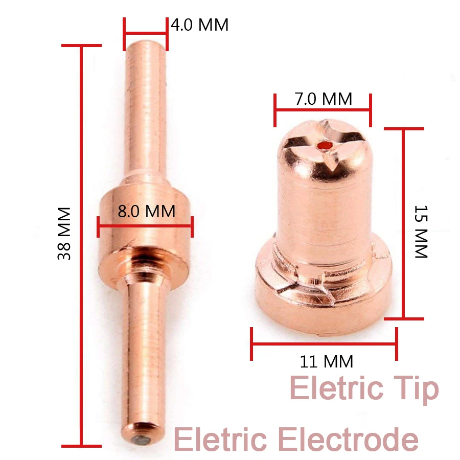 60 Pcs Air Plasma Cutting Cutter Consumables Extended Shield Cap Electric Electrode Nozzles Gas Ring For PT31 LG40 Torch CUT-50