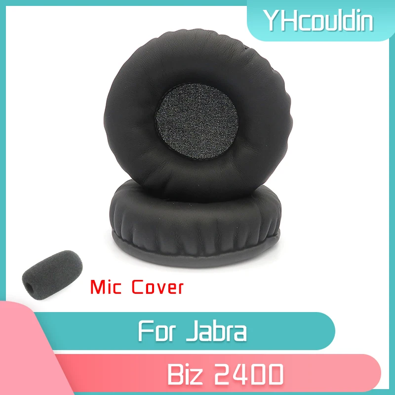 YHcouldin Earpads For Jabra Biz 2400 Biz2400 ii Duo / Mono Headphone Accessaries Replacement Wrinkled Leather