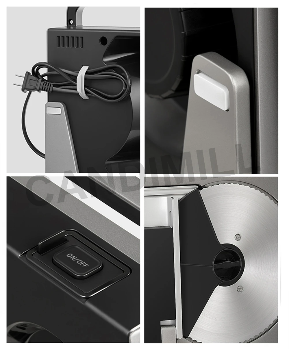 كانديميل 220 فولت لفات لحم الضأن الكهربائية قطاعة اللحوم المفرمة المنزلية الصغيرة الخبز آلة تقطيع الطعام