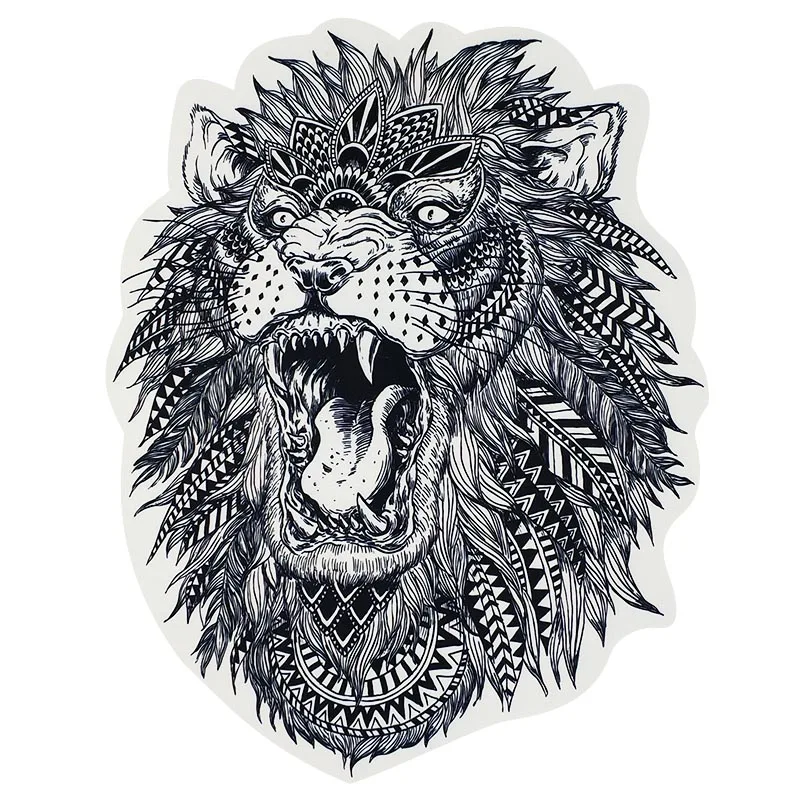 Large Personality Black And White Printing Lion Patches Sew on For Down Jackets DIY Animal Pattern Clothing Accessories