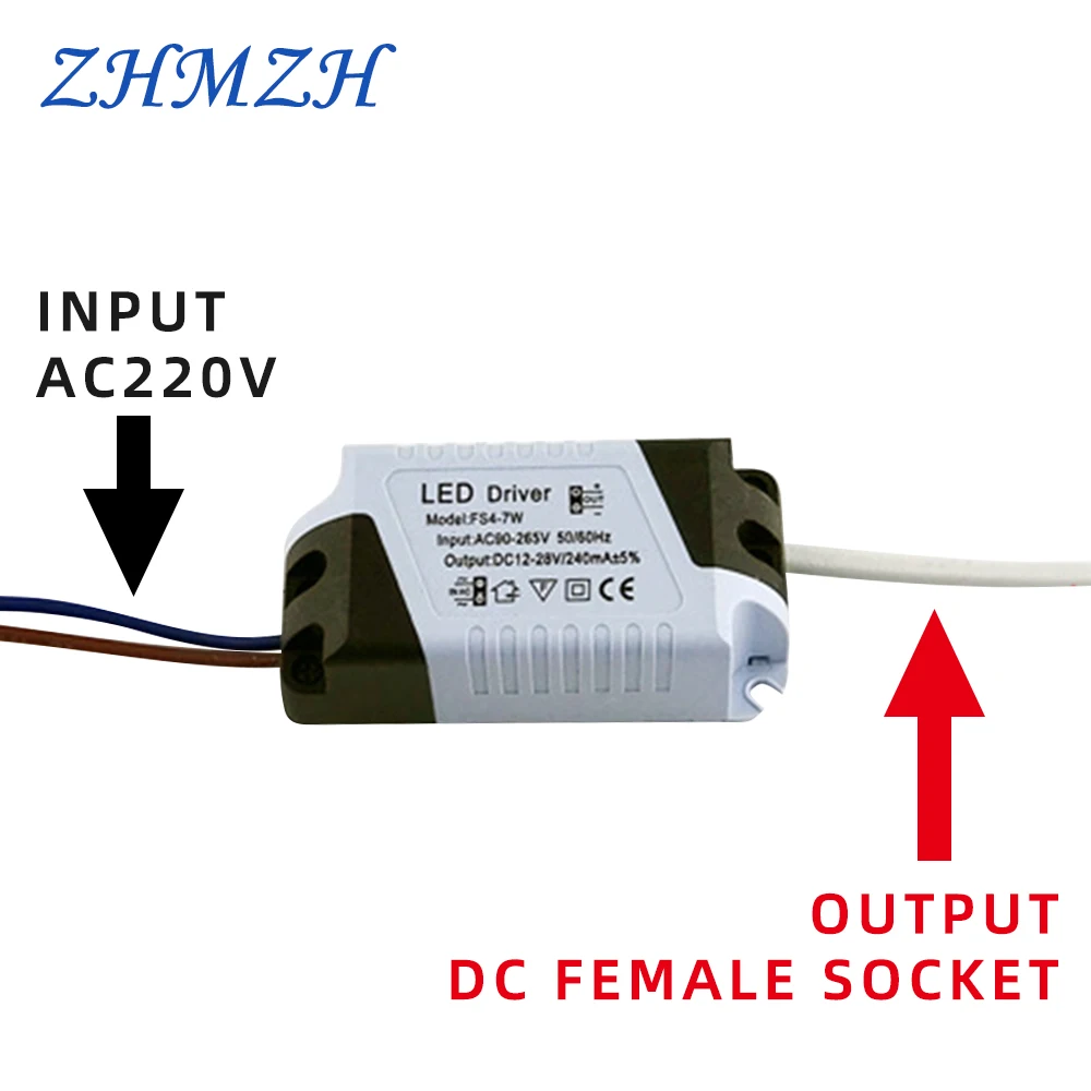 AC 110V 220V LED Driver Constant Current 8-18W 8-24W DC 280mA LED Power Supplies with Female Socket Drivers for LED Panel Light