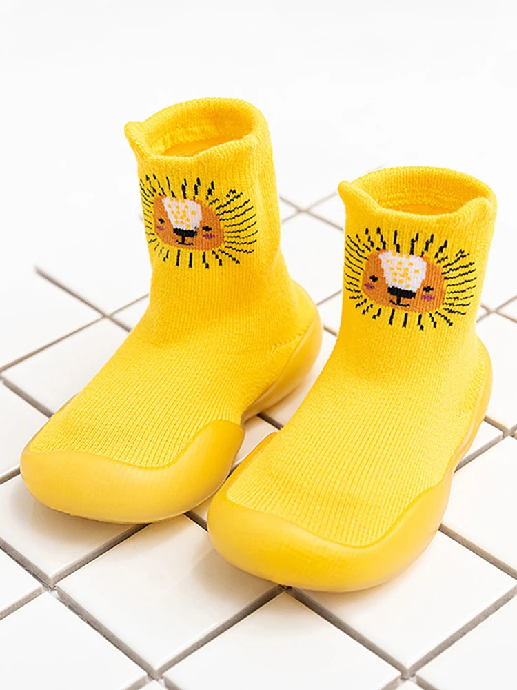 New Baby Boy Girl Cotton Non-slip Floor Socks Newborn Rubber Sole Cartoon Indoor Socks Infant Shoes Children Anti-slip Shoes