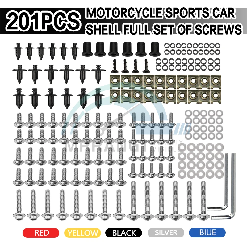 216PCS/Set CNC Alloy M6 M5 Fairing Bolts Kit Bodywork Screws Nut For Motorcycle 5 colors