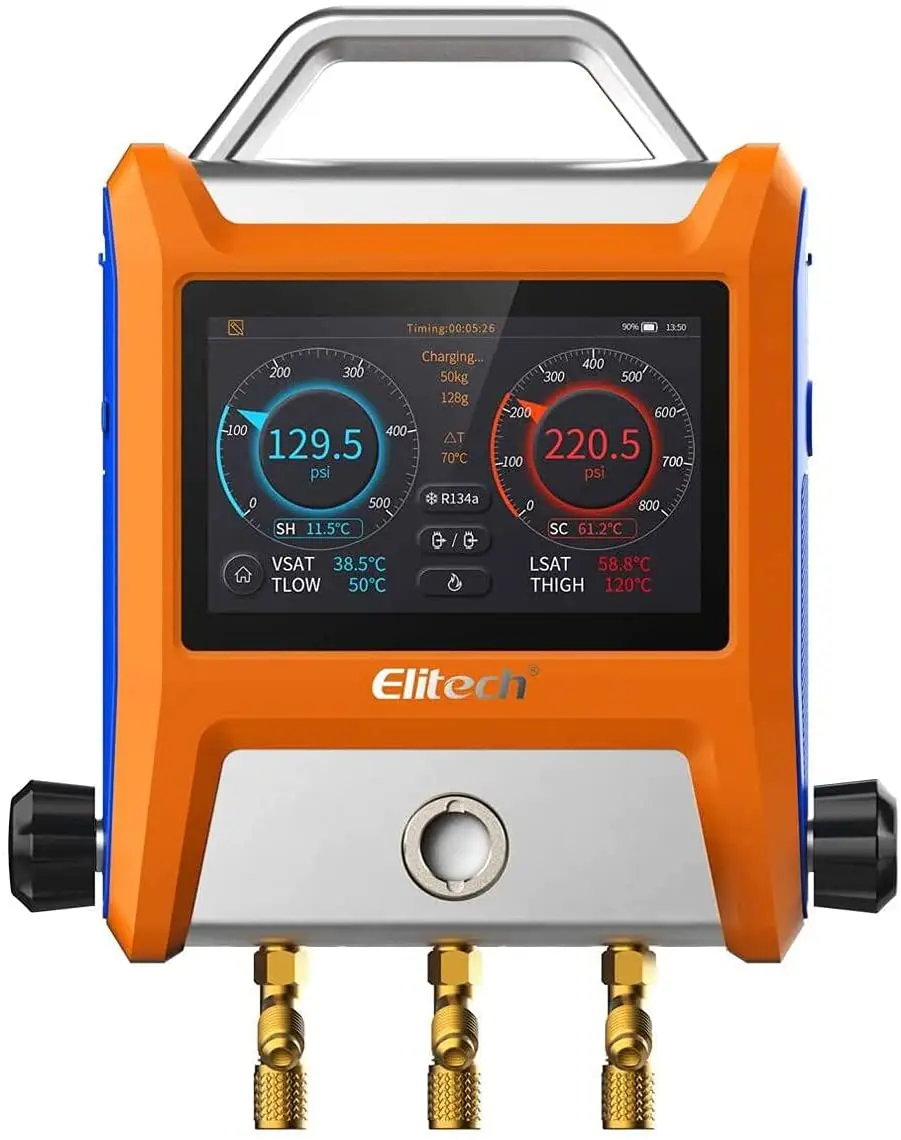 Corredo intelligente del collettore di Digital delle valvole di Elitech EMG-20V 2 con 5 "calibro astuto di HVAC del Touch Screen con Bluetooth