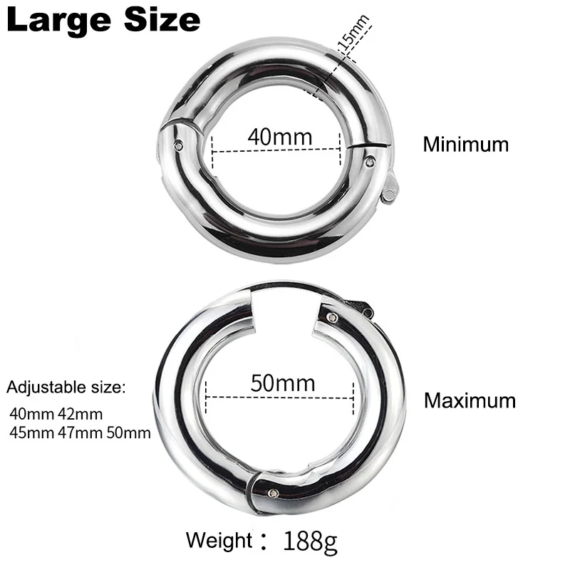 Adjustable Size Metal Penis Ring Male Exercise Bear Ring Sperm Lock Penis Hard Erection Sex Toys Man Cock Ring