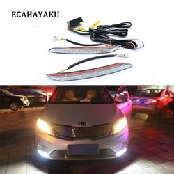 12v Led Drl And Turn Signal Headlight For Kia K2 New Rio Drl 2011-2014 Fog Daytime Running Lights Amber Yellow Daylight Parts