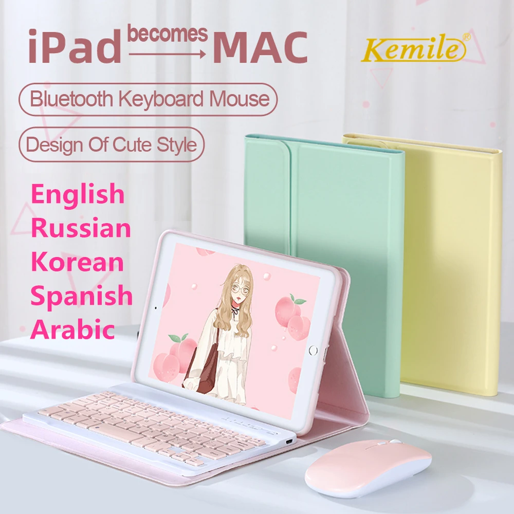 colorful Keyboard mouse Case For iPad 7th 10.2 2019 Air 3 10.5 9.7 2018 Case Keyboard funda for iPad mini 5 Pro 11 2020 Cover